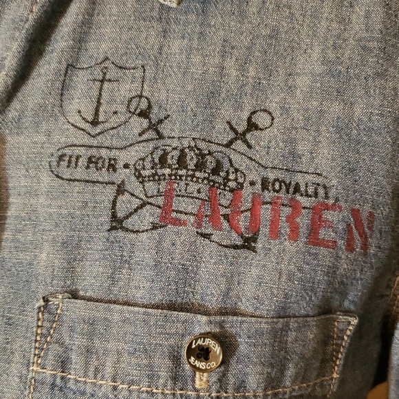 Ralph Lauren  Blue Denim Button-Up Shirt - Picture 6 of 8